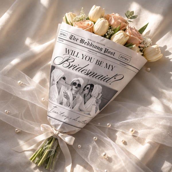 Simple flower bridesmaid proposal bouquet