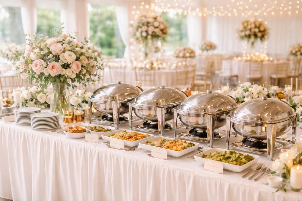 Wedding food station setup