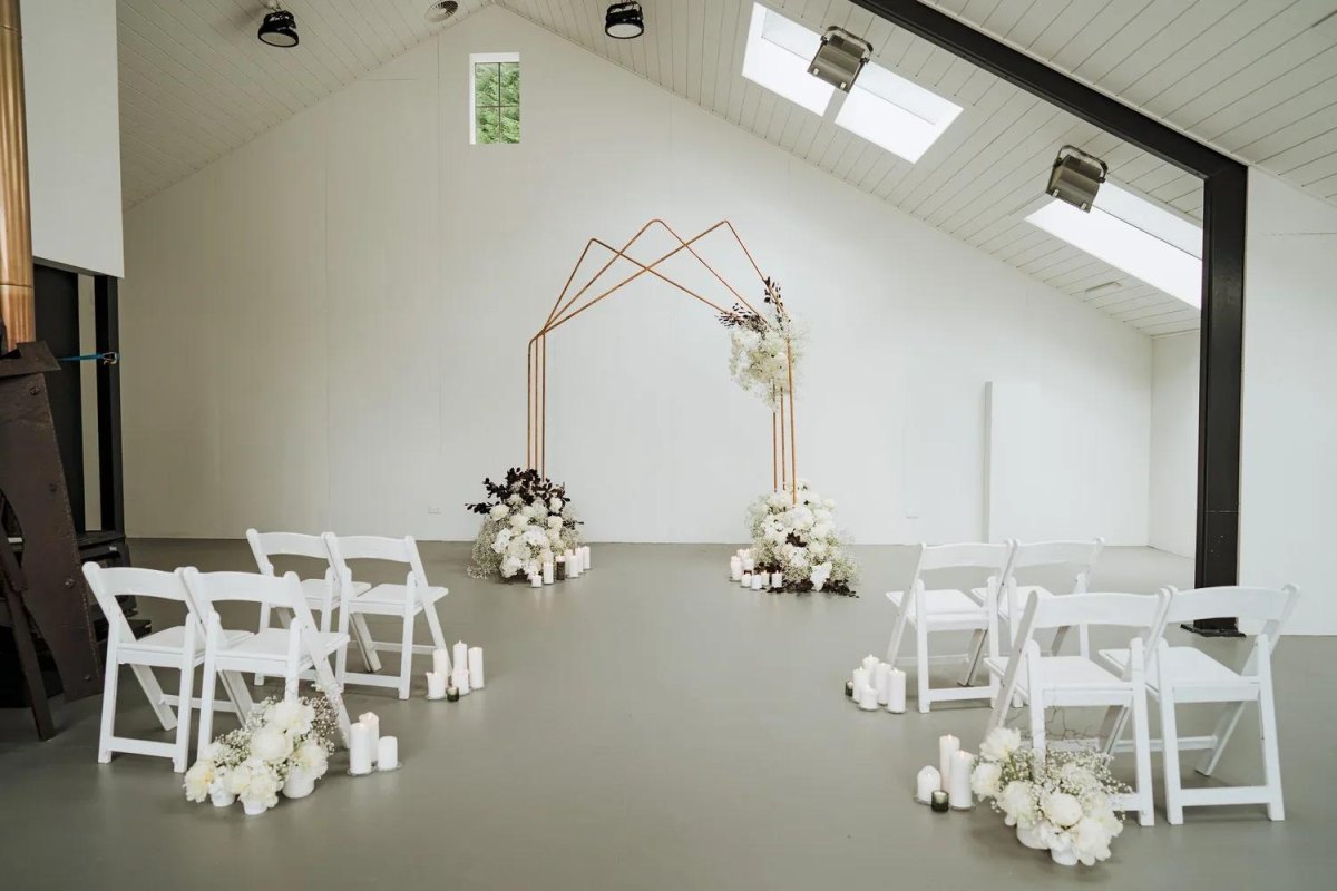 Minimalist modern Airbnb wedding decor