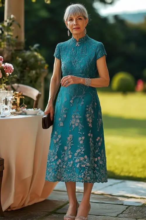 Sophisticated midi wedding dress