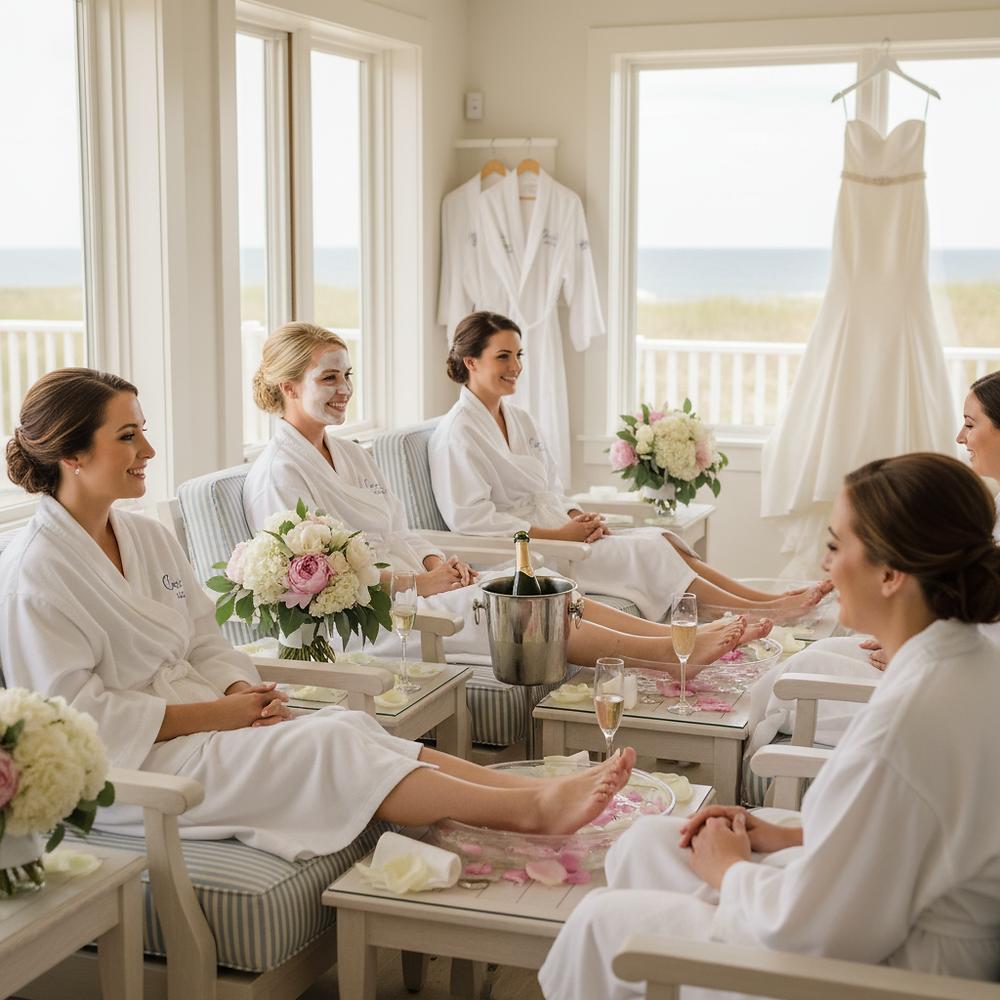 Bridal party enjoying a relaxing spa day