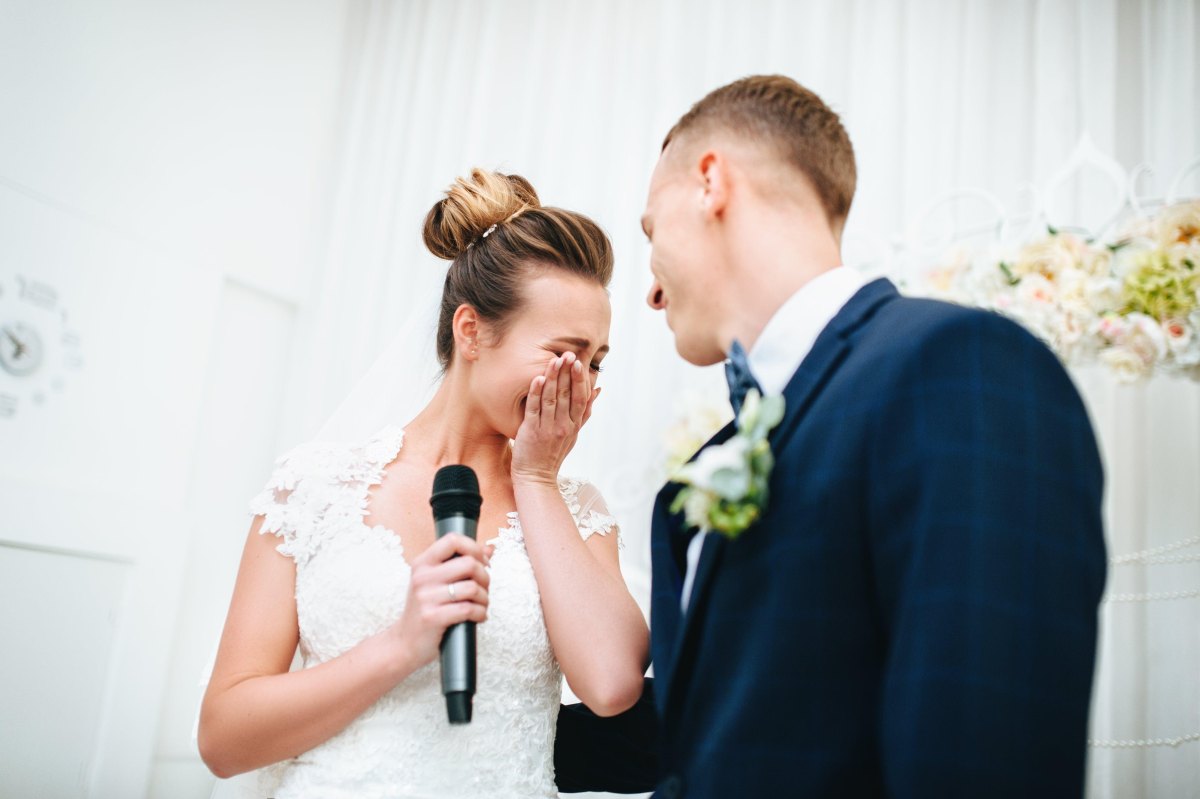Emotional wedding speech moment