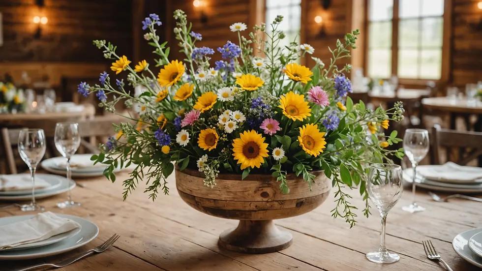 Sunflower wildflower centerpiece