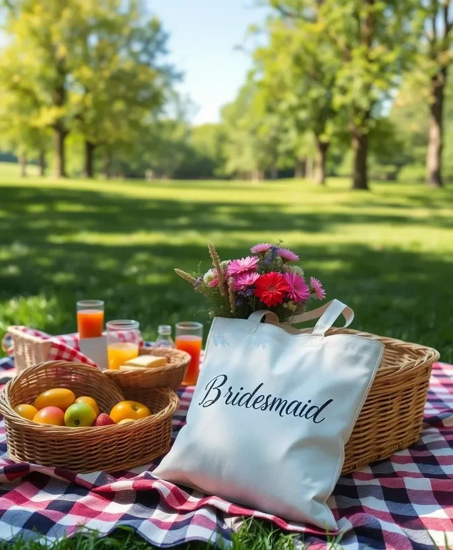 Outdoor picnic setup for bridesmaid proposal