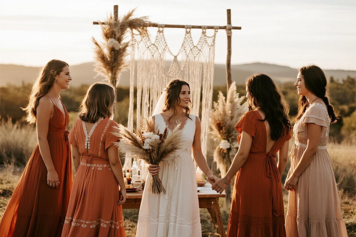 Terracotta bridesmaid dresses