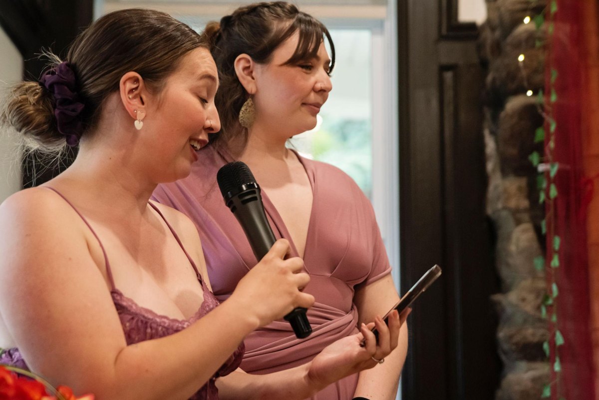 Sibling giving wedding speech