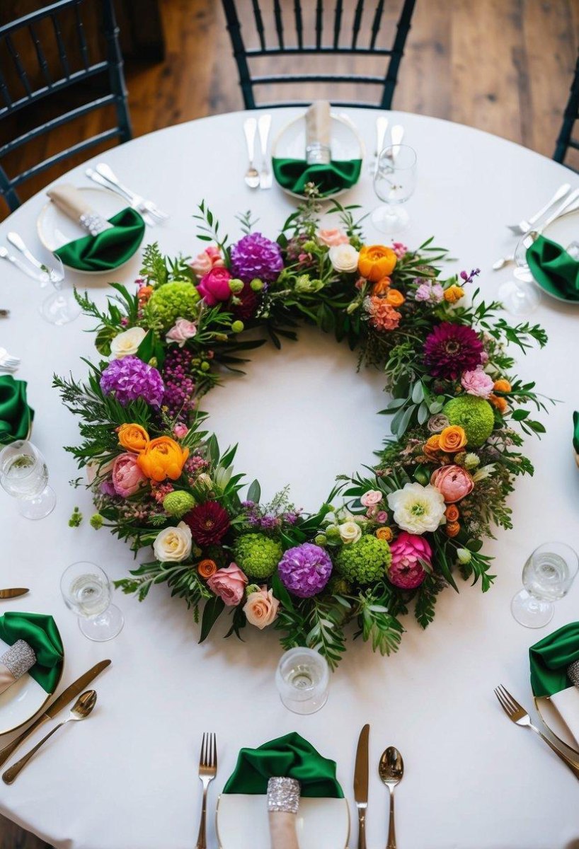 Wildflower wreath centerpiece